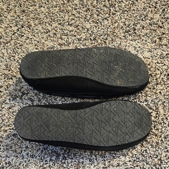 Minnetonka Black Suede Women's Moccasins - Picture 3 of 3
